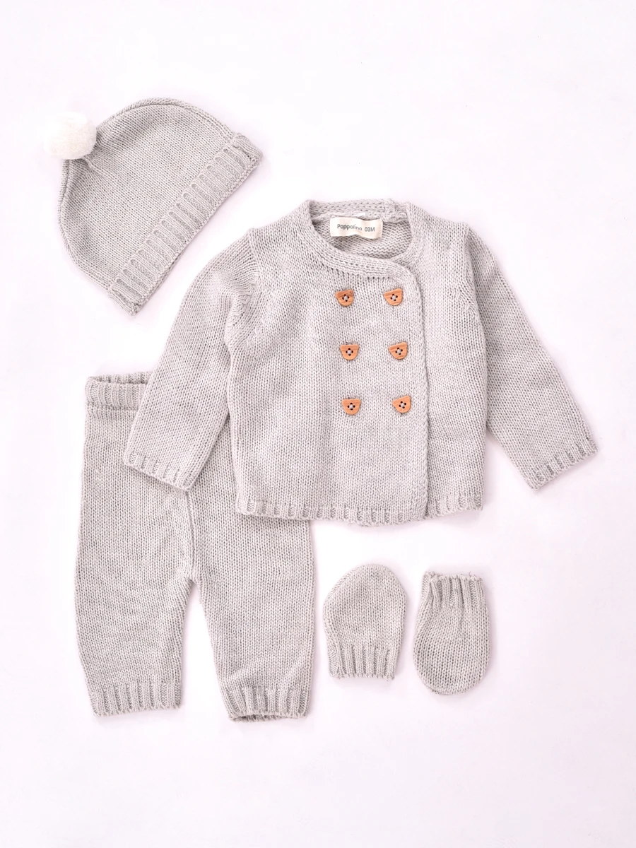 CONJUNTO RECIEN NACIDO - GRIS 