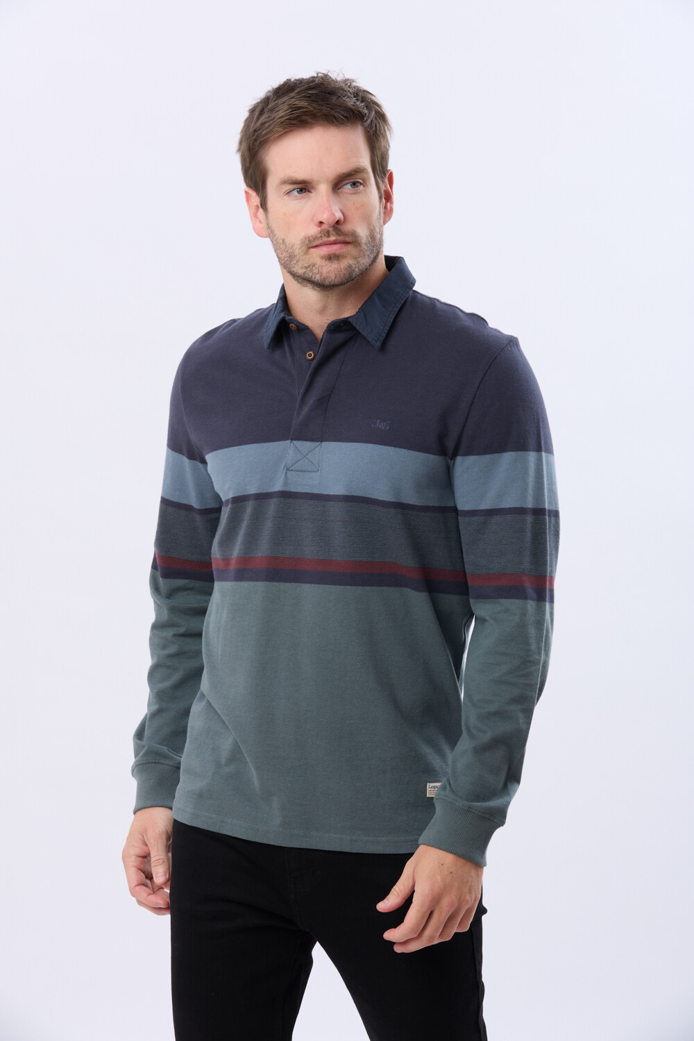 REMERA POLO RAYADA DE ALGODÓN Verde