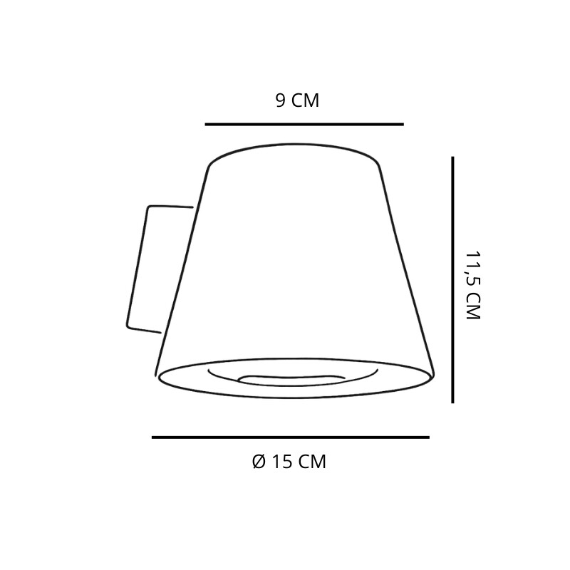 Luminaria de pared exterior Unidireccional Top Luminaria Exterior Unidireccional TOP Gris Oscuro
