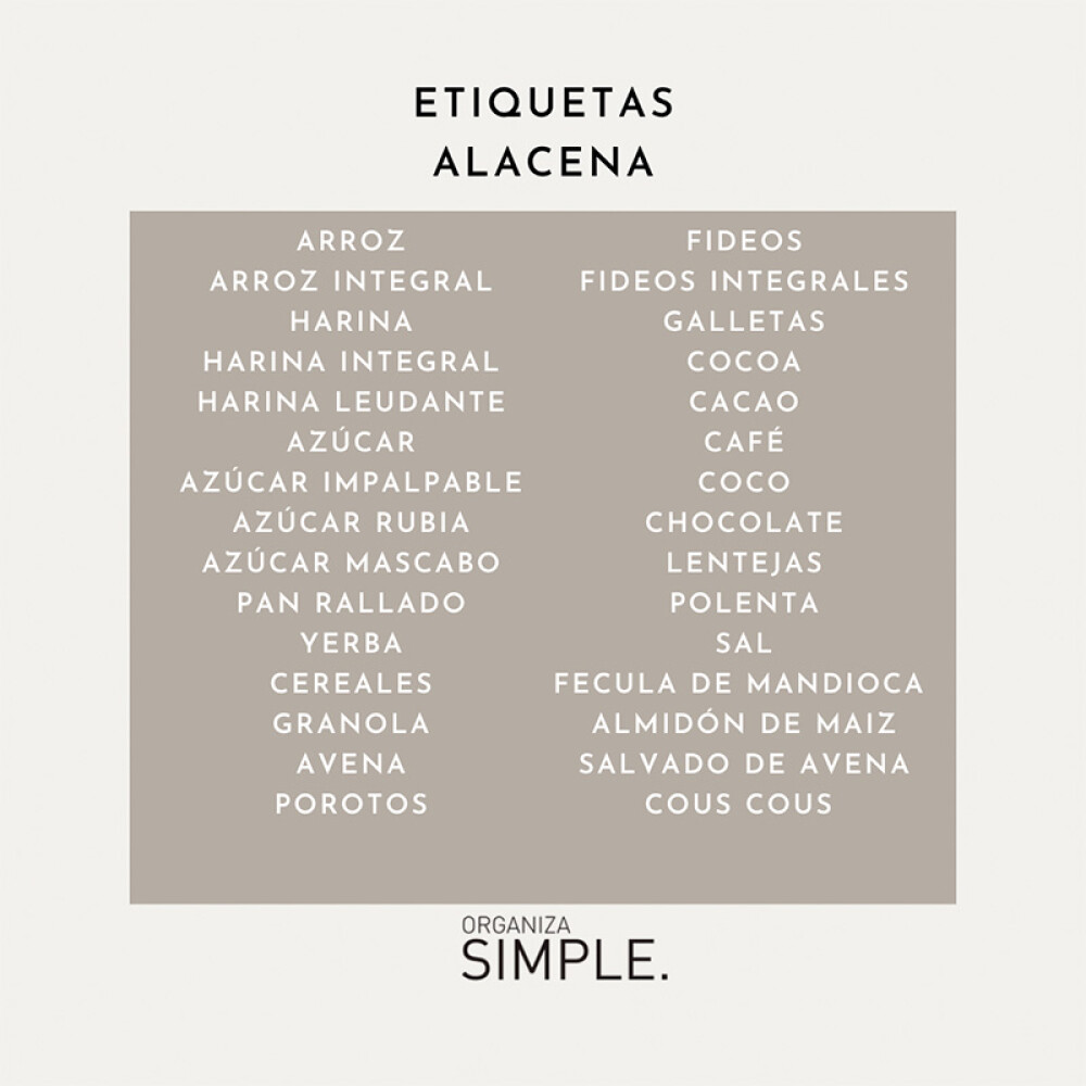 Etiquetas Alacena Etiquetas Alacena