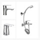 JUEGO COMPLETO DE GRIFERIA INCLUYE DUCHA EXTERIOR, LAVATRIO BAJO Y BIDET TERMINACION CROMO LINEA SPRINT CROMO