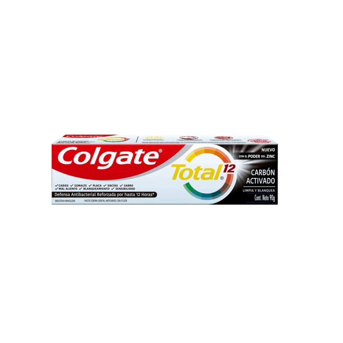Pasta De Dientes Colgate Total 12 Carbon Activado 90 Grs. 