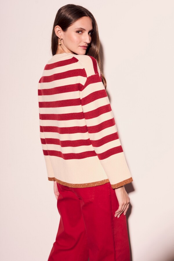 Sweater Rayado Rojo