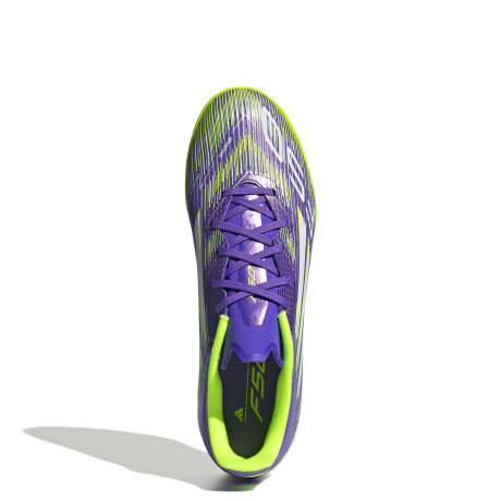 Championes Unisex Adidas Futbol 5 F50 League TF Púrpura - Blanco - Amarillo Limon