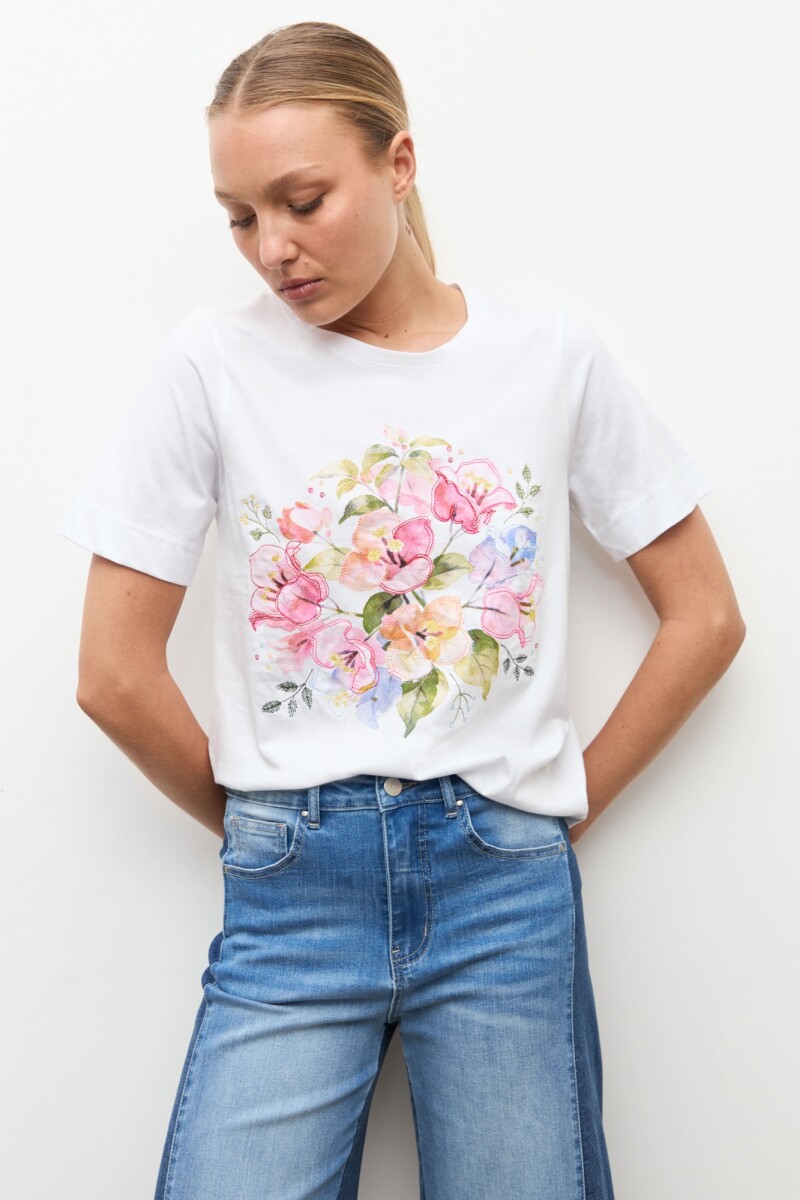 Remera estampa Santa Rita blanco