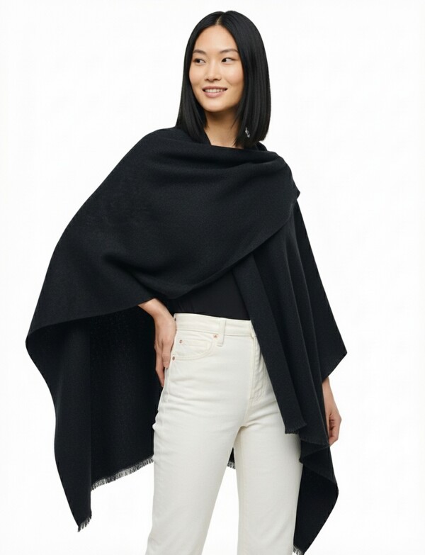 Ruana Soft Pasador NEGRO