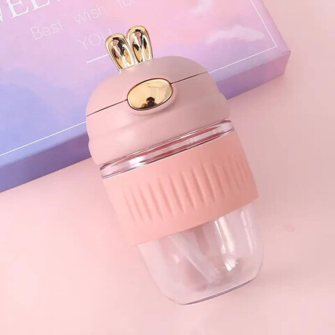 Vaso de vidrio c/sorbito, c/ orejas y agarre de silicona Vaso De Vidrio C/sorbito, C/ Orejas Y Agarre De Silicona