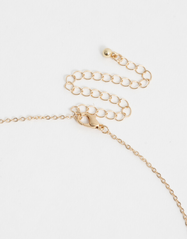 Collares Cortos Bañada en Oro Collar Corto Corazones Bañado En Oro - Dorado