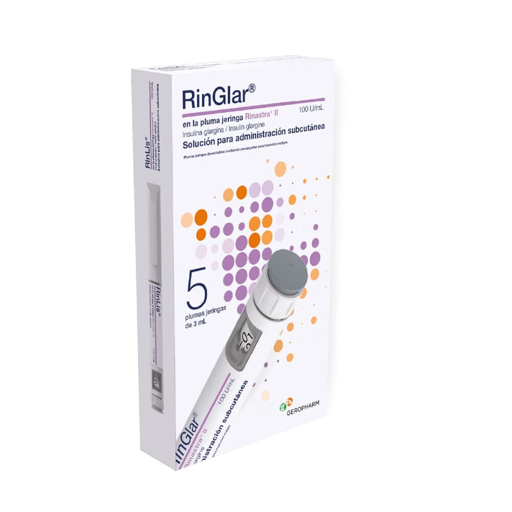 RINGLAR INS.GLARGINA 100 UI PRELL.CJ X 5 única