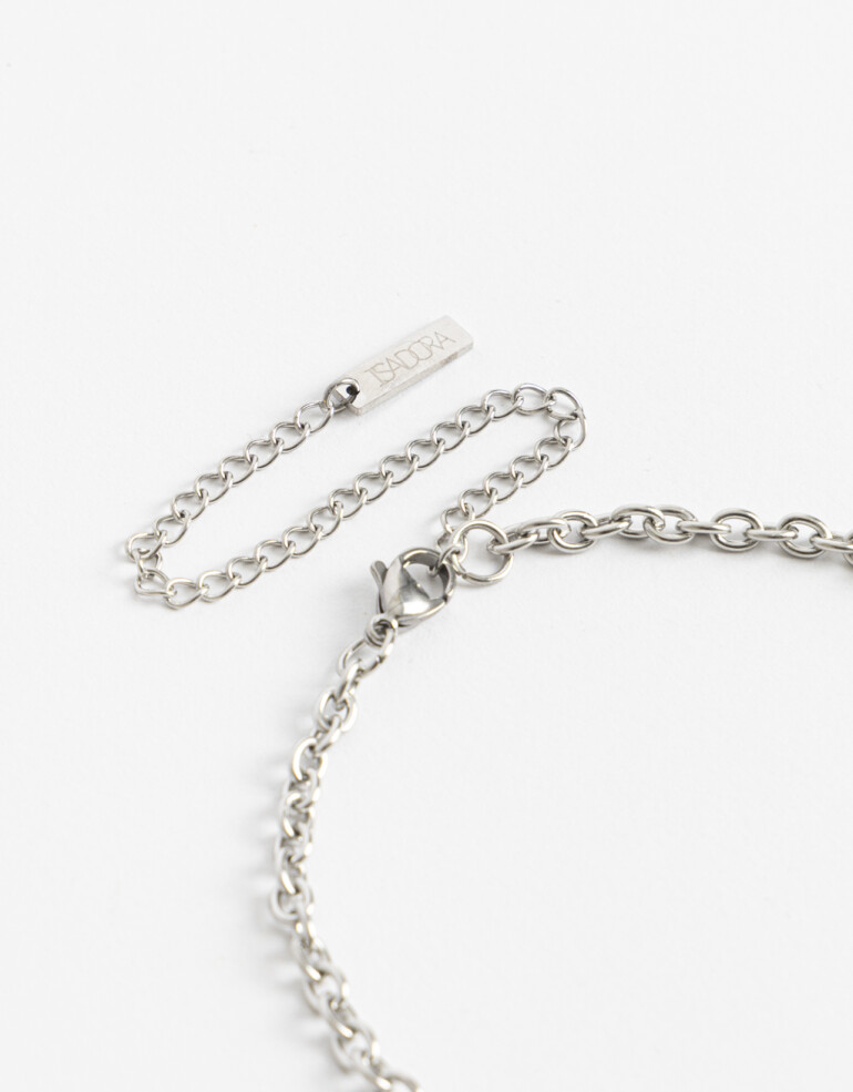 Cadena Corta con Dije Metal Collar De Acero Men´s Collection - Plateado