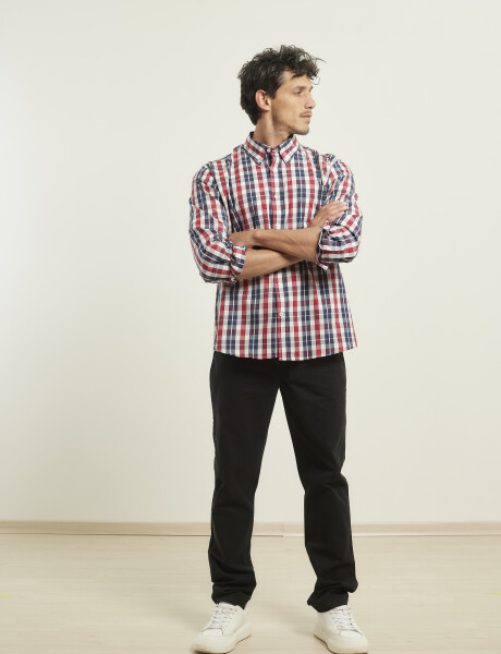 Camisa Harrington Label Rojo/blanco