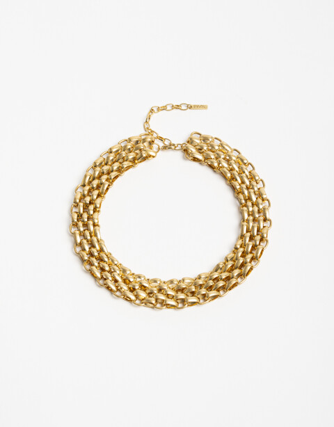 Collares Cortos Metal Collar Corto Cadena Pesada - Dorado Oro Amarillo
