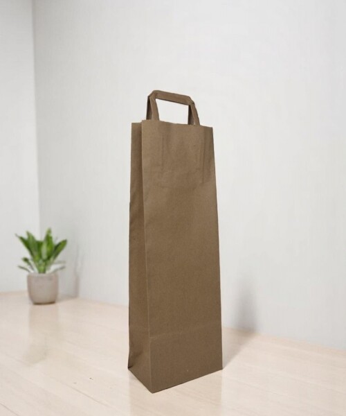 Bolsa lisa acuario 14x08x40 cm, para botella MADERA