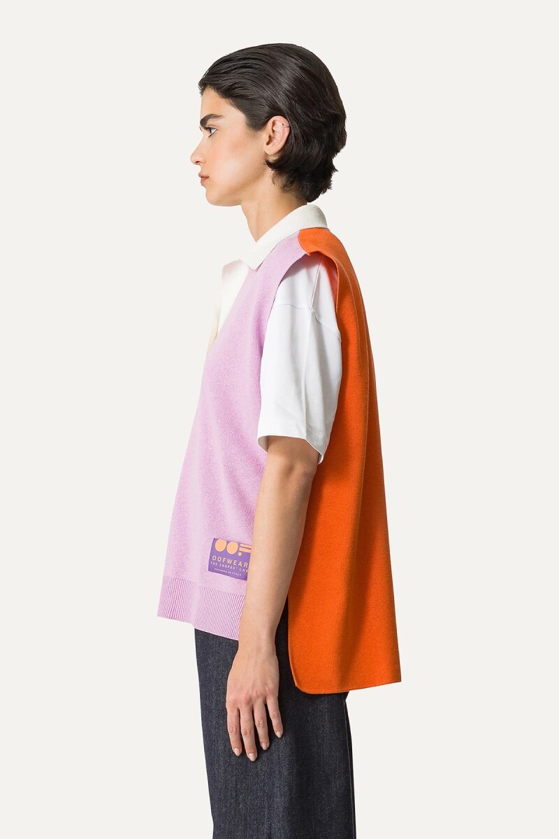 TOP CHALECO TEJIDO Lila