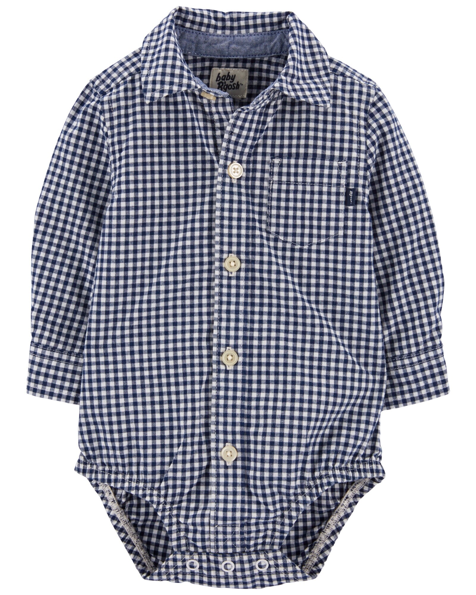 Body de algodón tipo camisa diseño a cuadros 0