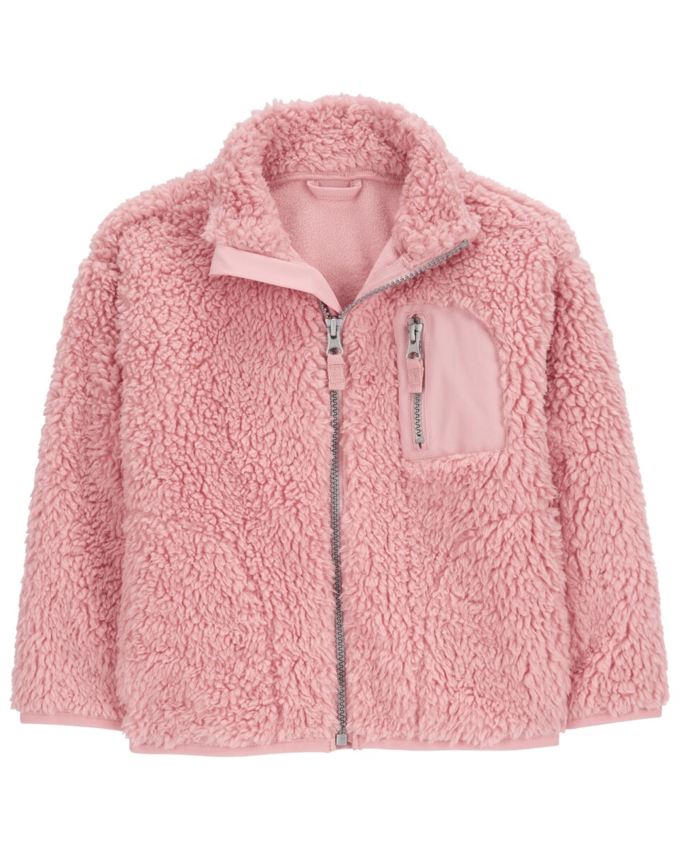 Campera de sherpa, rosada 