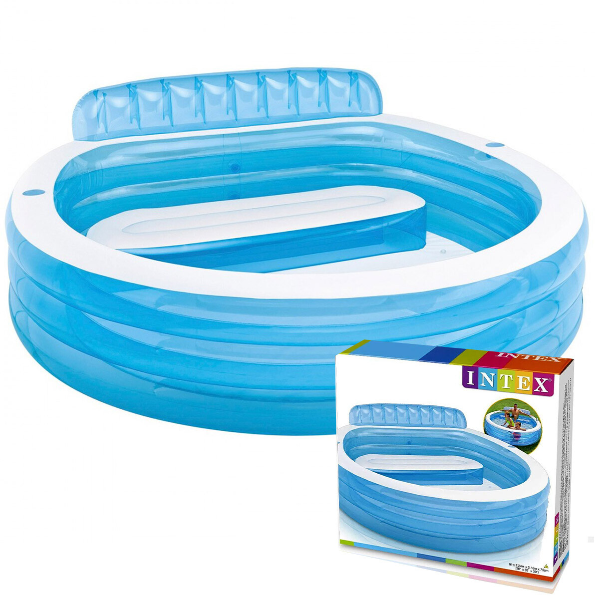 Piscina Inflable Intex 640 L 224x216 Con Sillón Gomón - Inx57190 