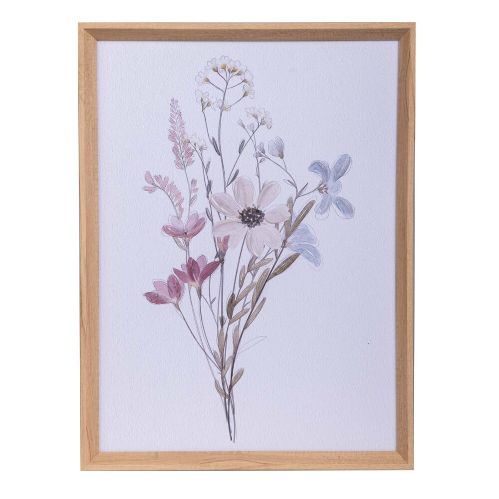 CUADRO LIENZO-Y-MDF BLANCO FLOWERS I