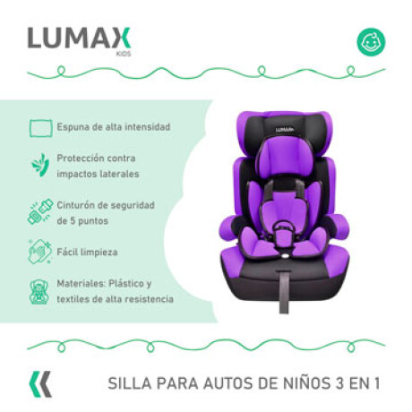 Silla para Auto Booster 3 en 1 Next Generation Lumax Kids Violeta