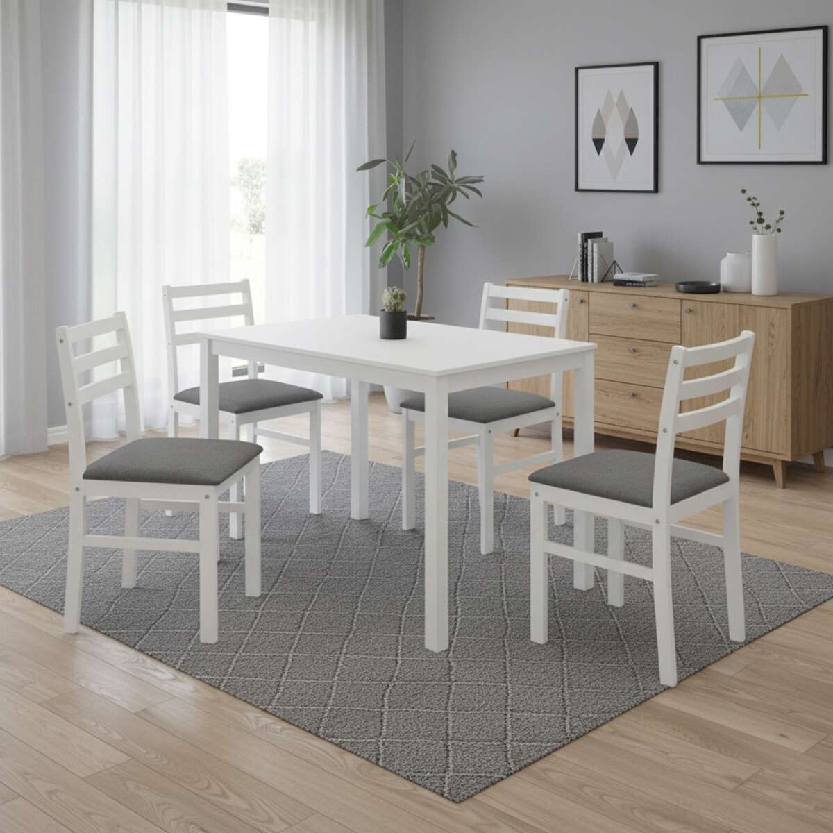Juego de Comedor 4 sillas New Starter - Blanco 