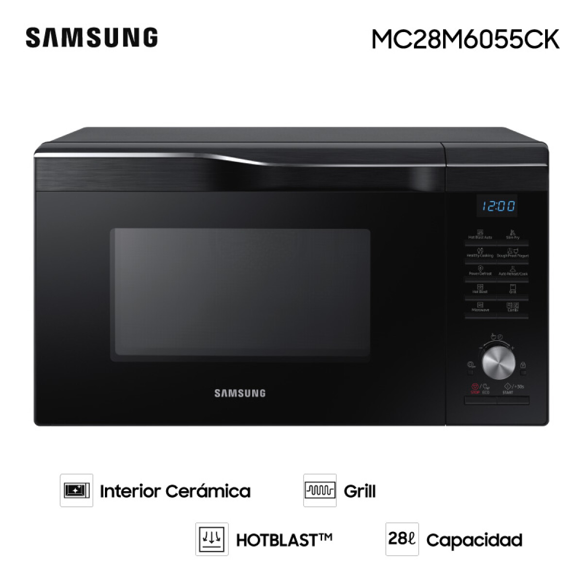 Microondas Grill Samsung Mc28m6055 Negro 28l 220v 