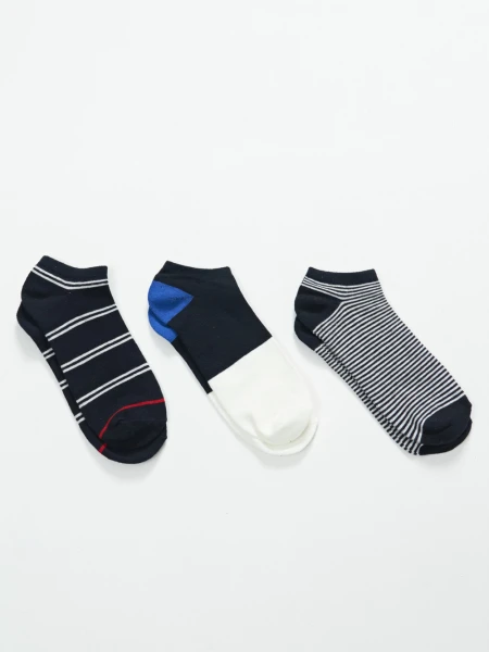 Pack x3 medias soquete Bloques Azul