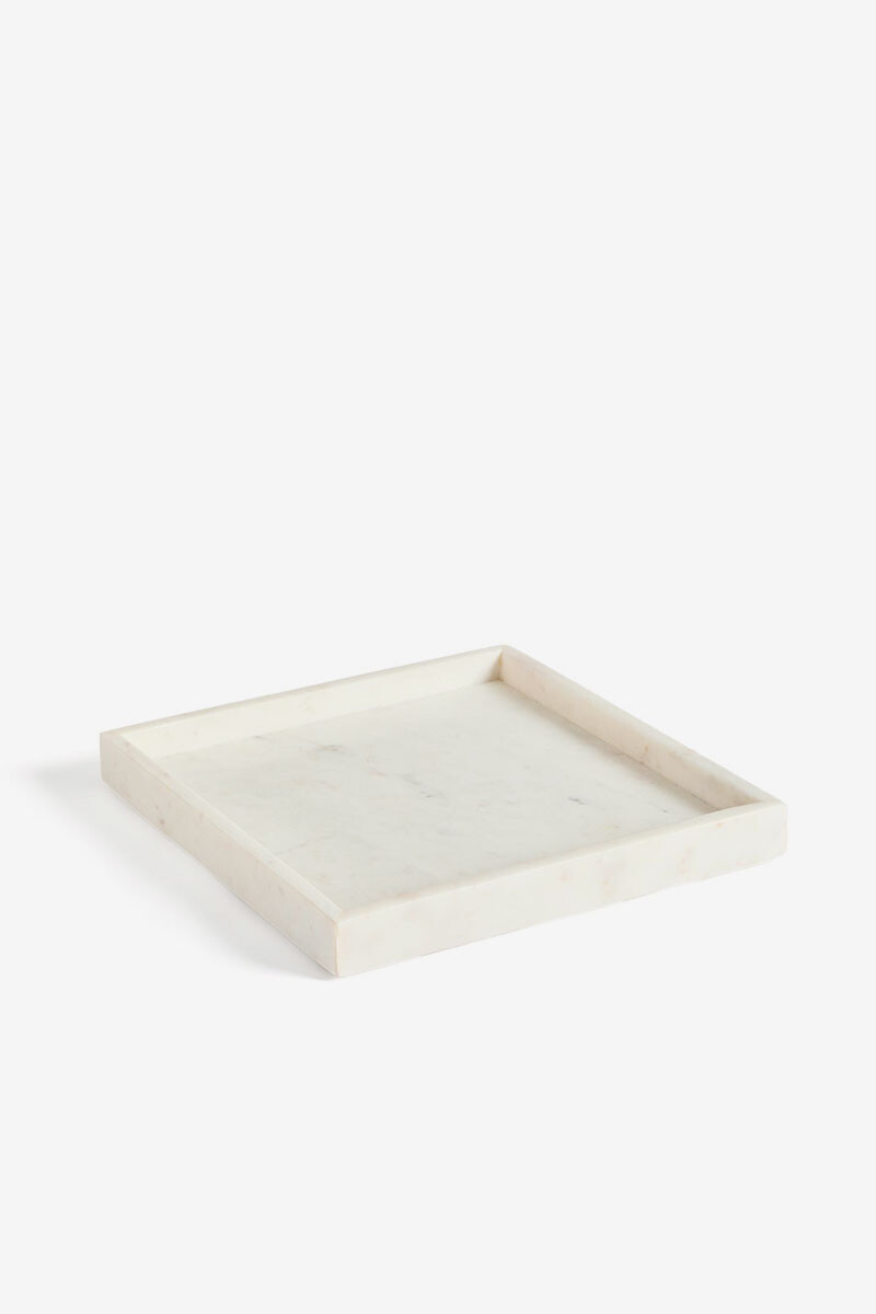 Bandeja Serela de mármol blanco 35 x 35 cm 