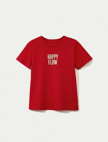 CAMISETA INFANTIL CON ESTAMPA ROJO