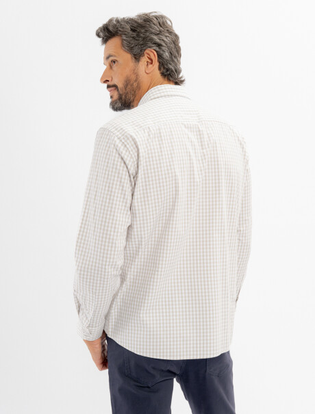 Camisa m/l Hudson beige/D3