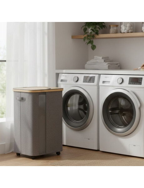 CESTO DE ROPA C/TAPA 40.5X33X65CM TELA GRIS CESTO DE ROPA C/TAPA 40.5X33X65CM TELA GRIS