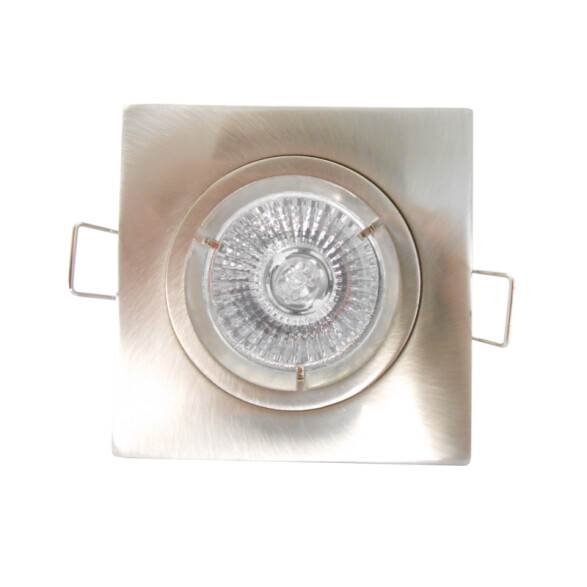 Luminaria de embutir cuadrado níquel dicroica 50W AI1652