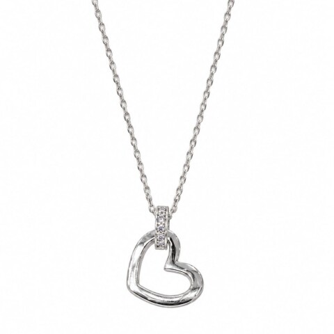 Cadena y colgante corazon con zirconias Cadena y colgante corazon con zirconias