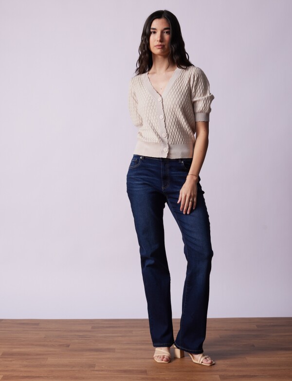 Cardigan Rombos BEIGE