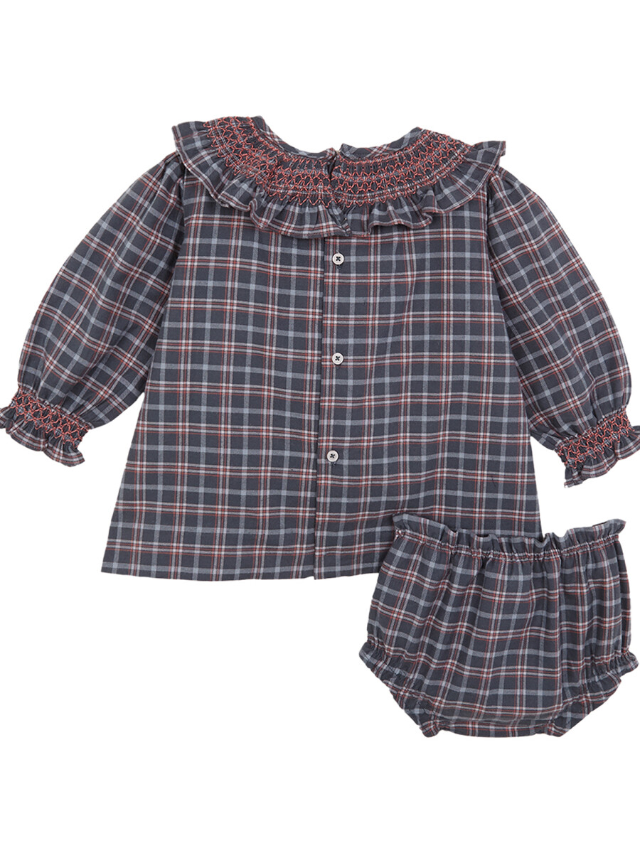 Vestido De Cuadro Petroleo