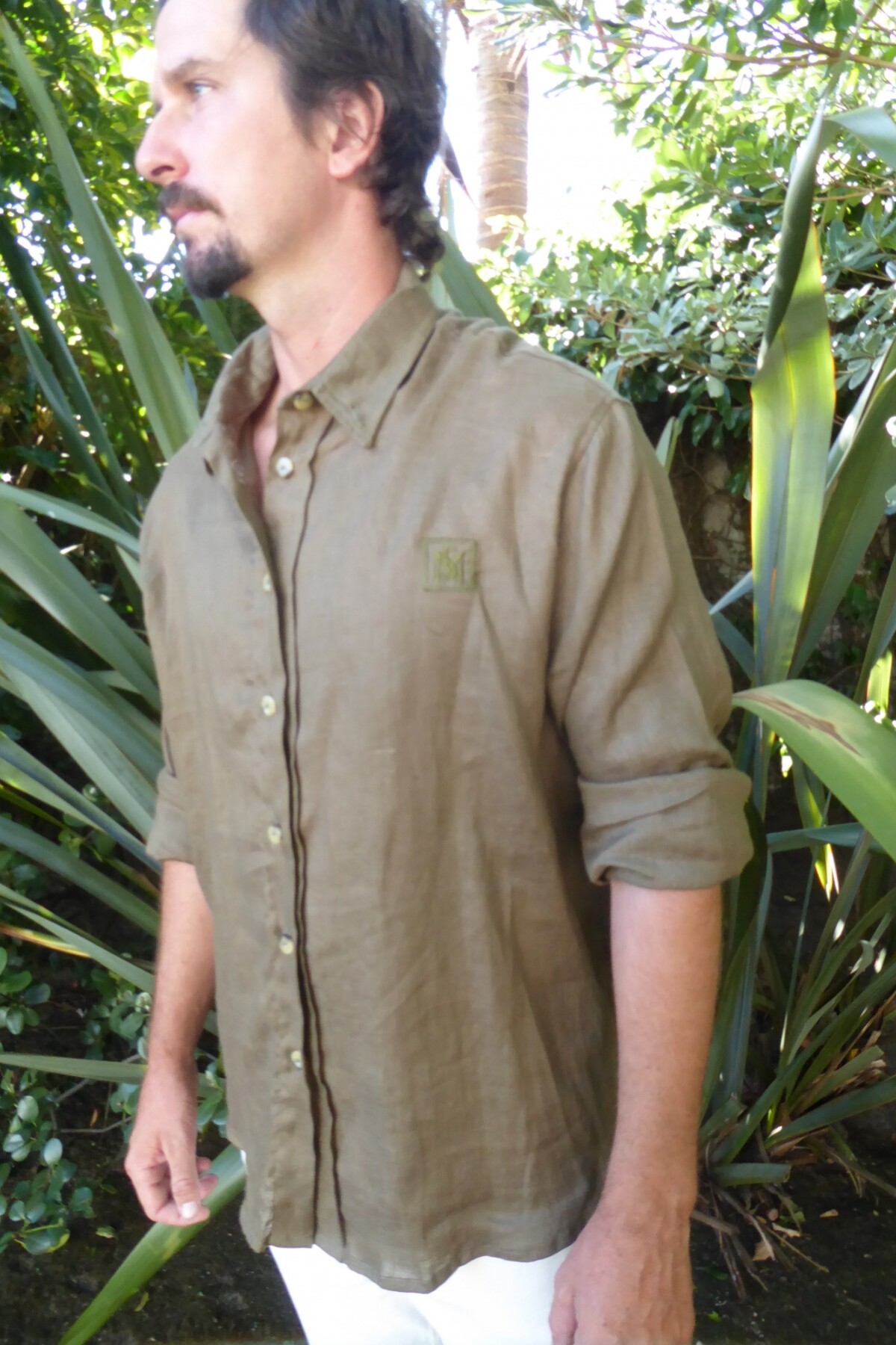 Linen Shirt for Men Verde