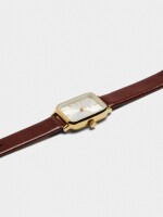 Reloj Cuadrado Pulsera Com Textura marron
