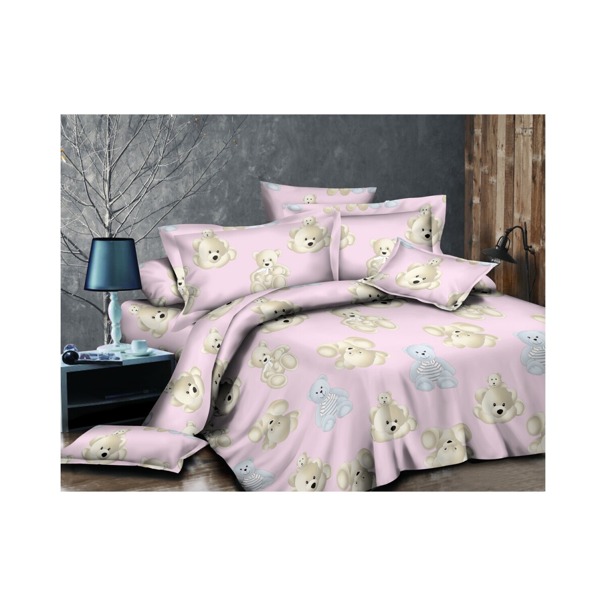 Acolchado Cotton Flor Zyporah en microfibra camita 145x100cm - Rosa 