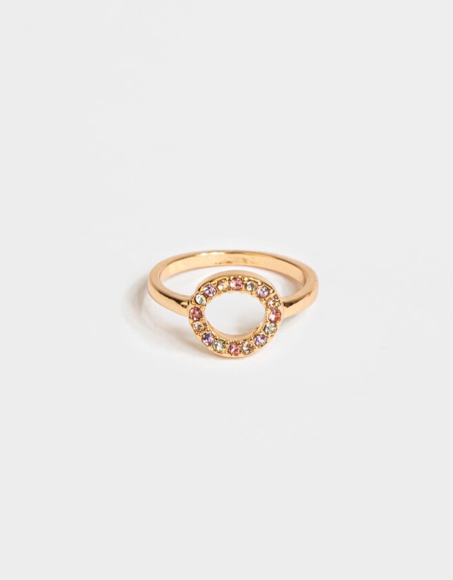 Anillos Chicos Con strass multicolor Anillo Con Strass - Dorado