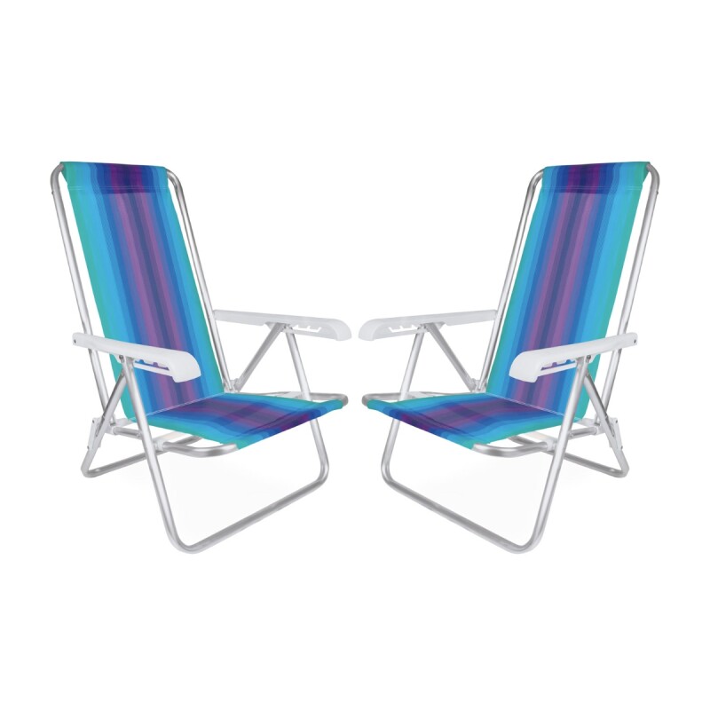 Set x2 Silla reclinable 4 posiciones aluminio VIOLETA