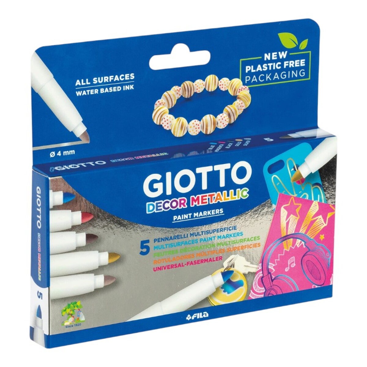 Marcadores Giotto Decor Metallic 5 Colores 