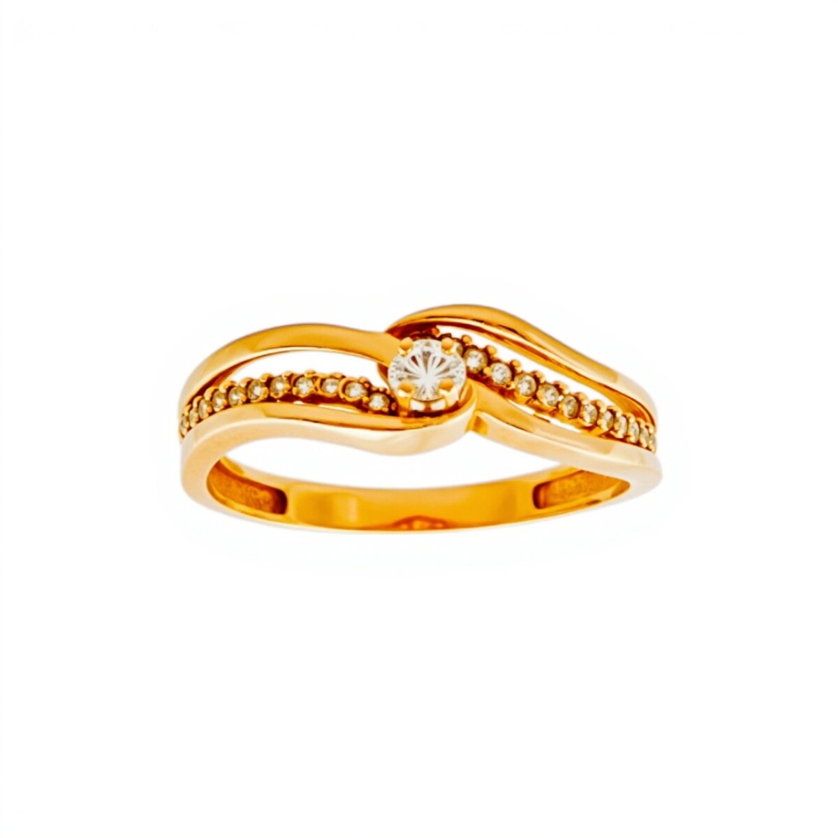 Anillo-Oro bajo-Piedra Zirconia-AN8033 - conpiedra 