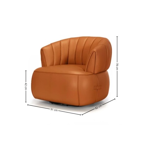 Butaca Volpi Giratoria - Cuero Básico Camel - (Preventa)