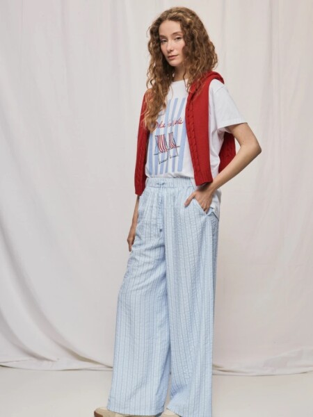PANTALON D.CASSIN ROMA CELESTE
