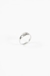 Anillo acero ajustable curvo plateado