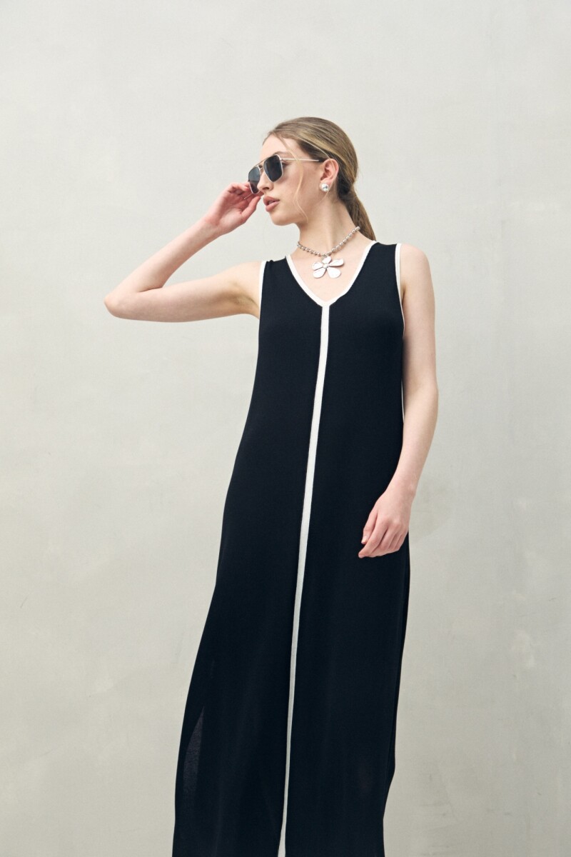 VESTIDO SOLEYA Negro/Crudo