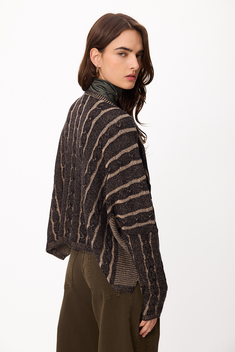 Sweater Oceano Crop Negro/Vison