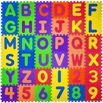 Alfombra Piso Goma Eva Infantil Niños Bebes Encastrables X10 Variante Letras