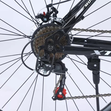 BICICLETA MONTAÑA RODADO 29 CON AMORTIGUADORES Y COMPONENTES SHIMANO - 7 CAMBIOS ROJO