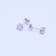 Caravanas oro 18k blanco engarce 4 puntas con brillantes. Caravanas oro 18k blanco engarce 4 puntas con brillantes.