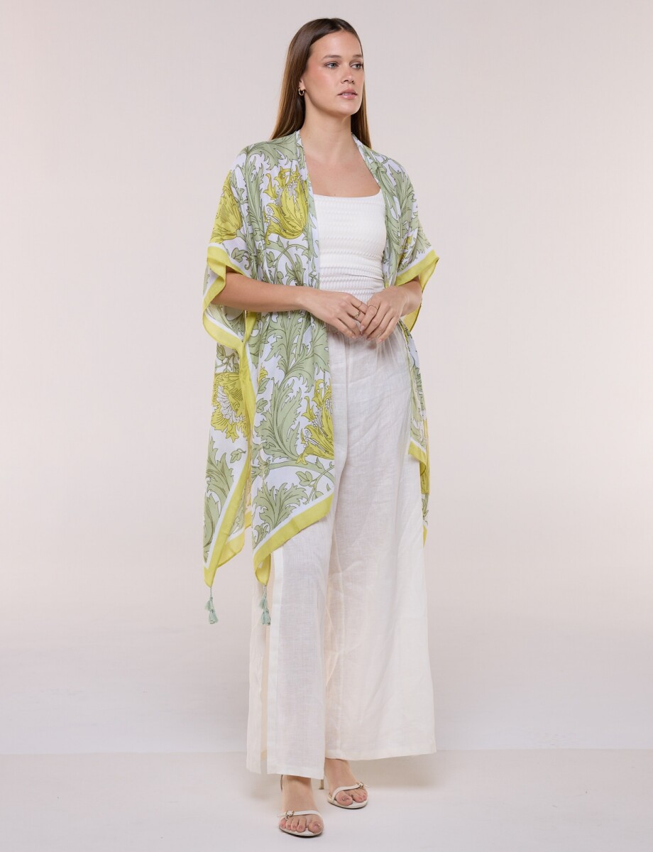 Kimono Flores - Multi/verde 
